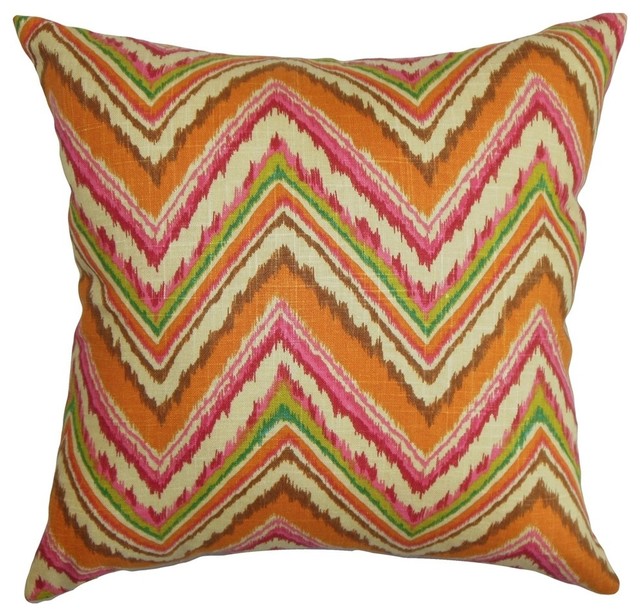 Dayana Zigzag Pillow Teal Red 18"x18"