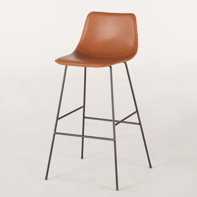 18 W Retro Bar Chair Vegan Leather Form Fitting Seat Slender Metal 18 W Retro Bar Chair Vegan Leather Form Fitting Seat Slender Metal Frame Stools And Counter By World Bazaar