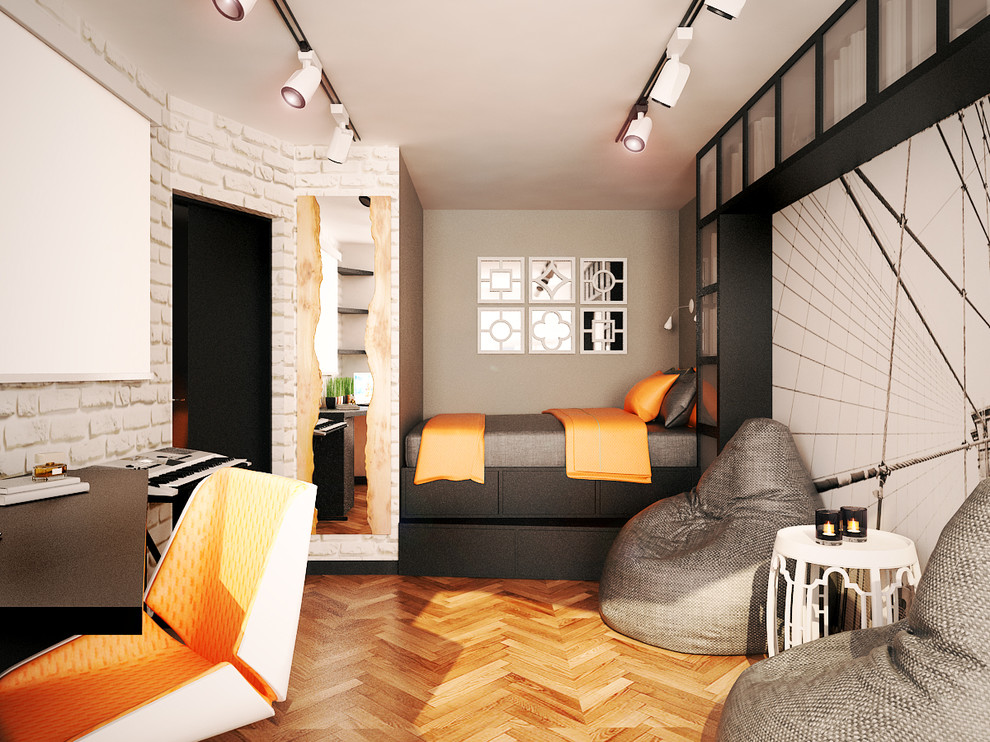 Концепция комнаты для молодого человека