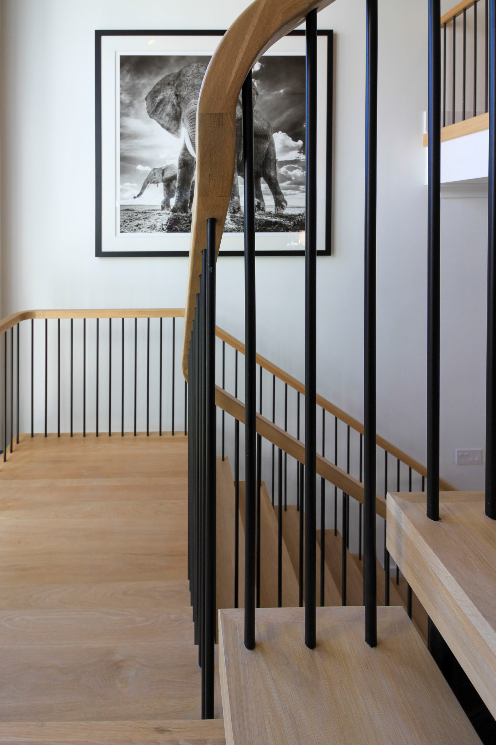 96_Dramatic cantilevered no-riser staircase, Bethesda, MD 20814