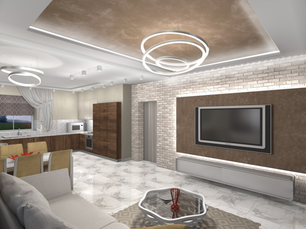 Загородный дом. Кухня-гостиная