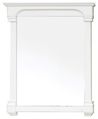 36" Solid Wood Frame Mirror, White