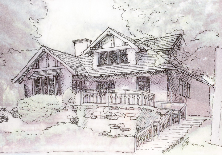 Craftsman Bungalow Whole-house Remodeling Concept Drawing
