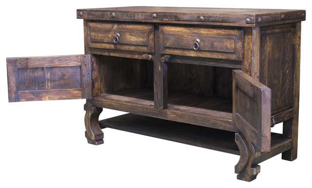 Pioneer Reclaimed Farmhouse Vanity, 48"x20"x32" - Rustic - Bathroom ...