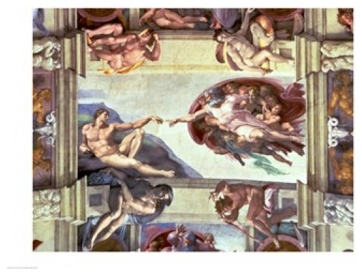 Sistine Chapel Ceiling Creation Of Adam 1510 Print