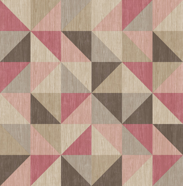 Puzzle Pink Geometric Wallpaper Sample Contemporary Wallpaper By Brewster Home Fashions