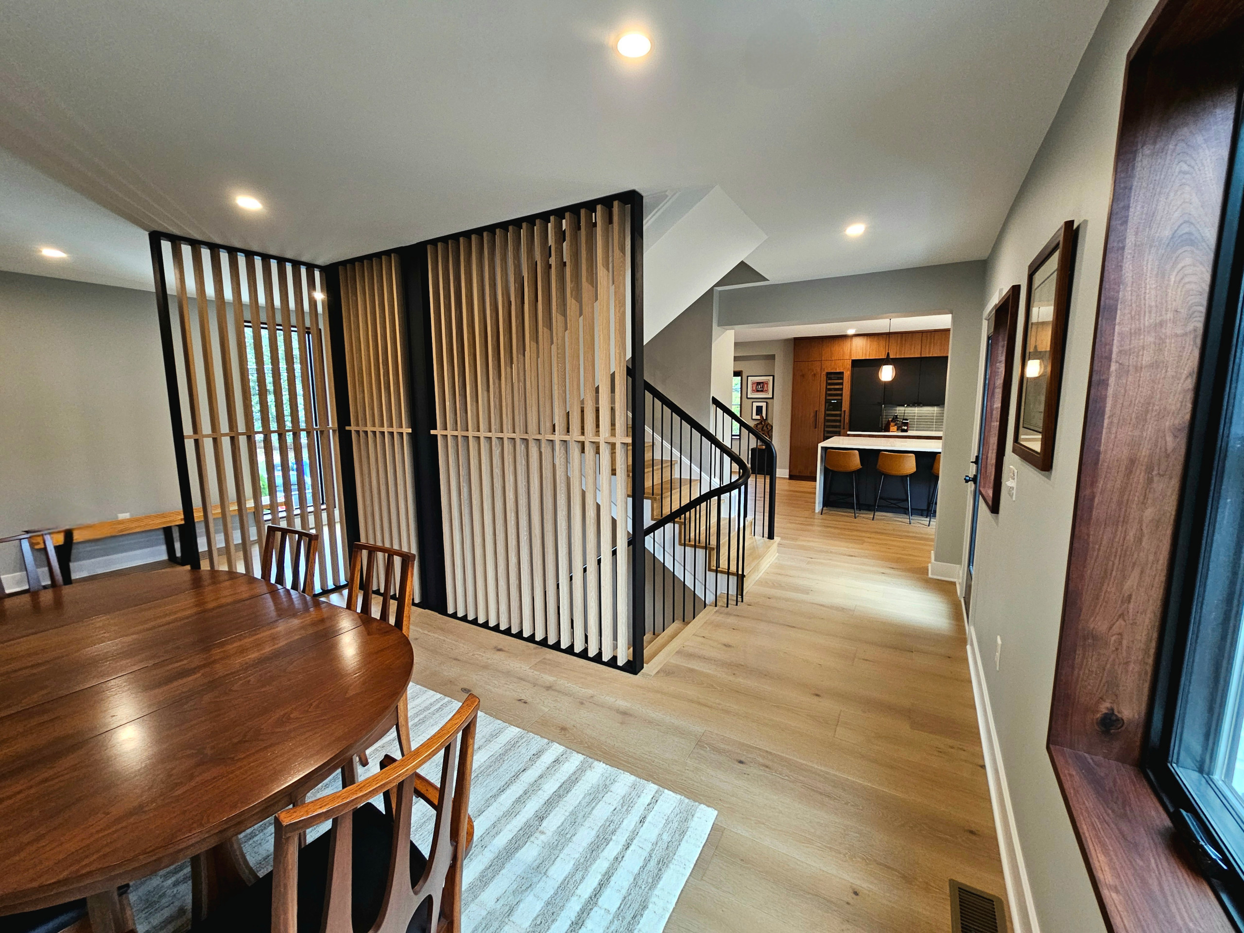 115_Stunning Continuous Rail System on 3 Story Floating Stairs; Arlington, VA 22