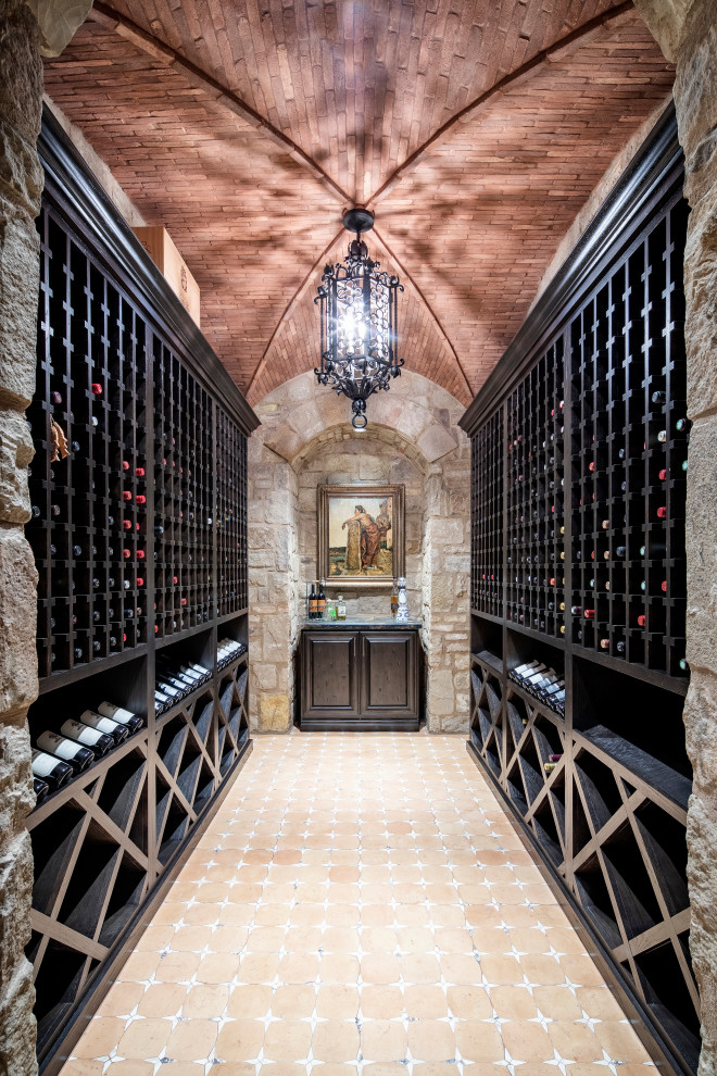 Design ideas for a mediterranean wine cellar in Austin.