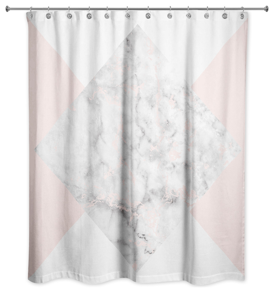 Pink And White Marble Shower Curtain, Blue And White Marble Shower Curtain