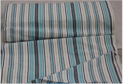 Blue navy white stripes curtain material fabric