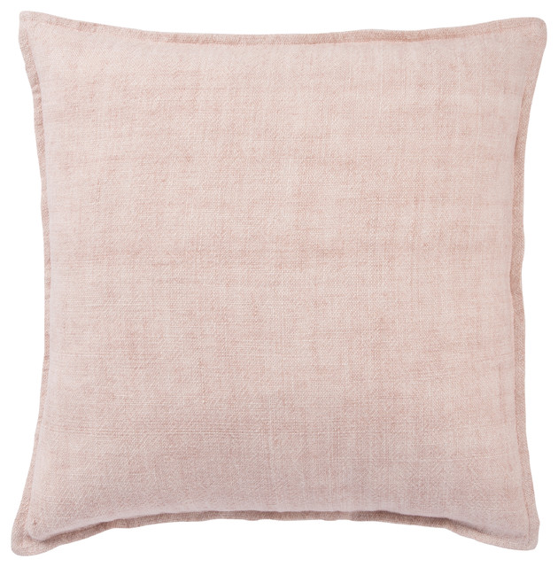 Jaipur Living Blanche Solid Throw Pillow, Light Pink, 22"x22", Down Fill