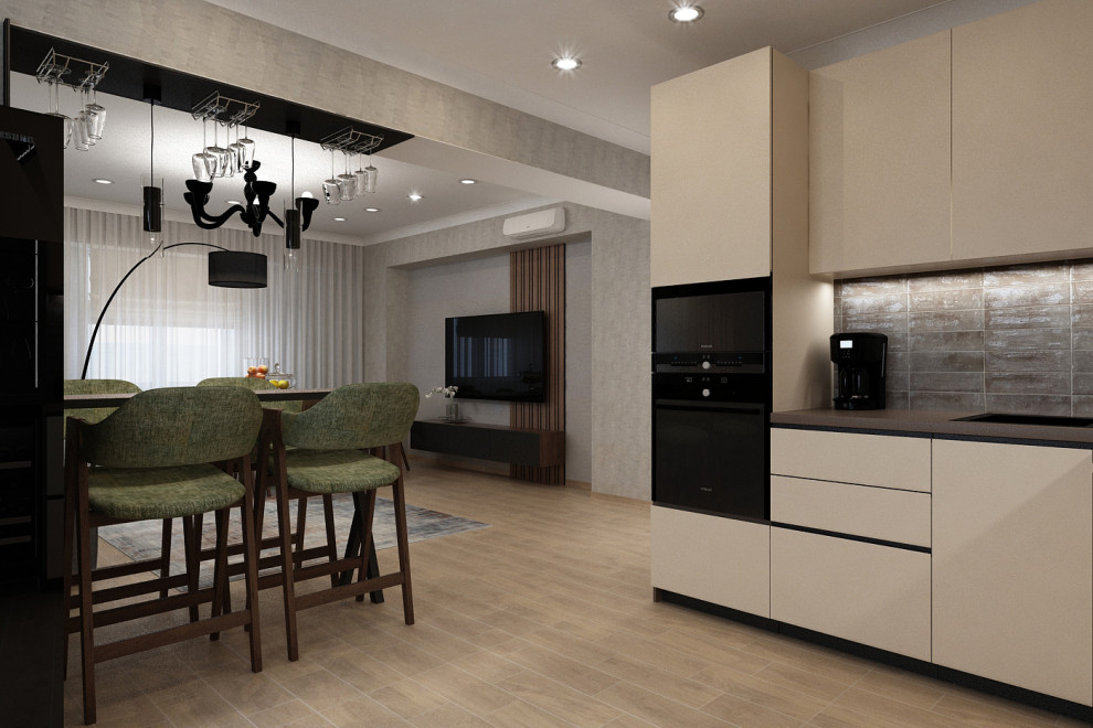 Гостиная-кухня. Визуализация & Реализация