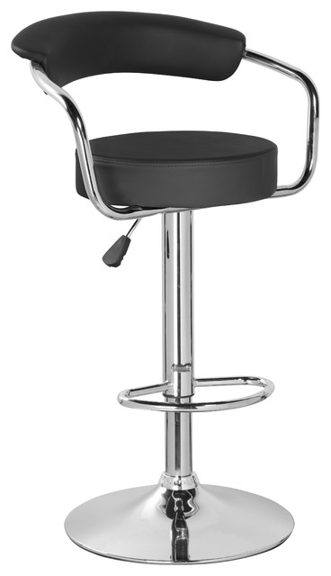 Mid Back Clic Adjule Height Armless Bar Stool Contemporary Mid Back Clic Adjule Height Armless Bar Stool Jet Black
