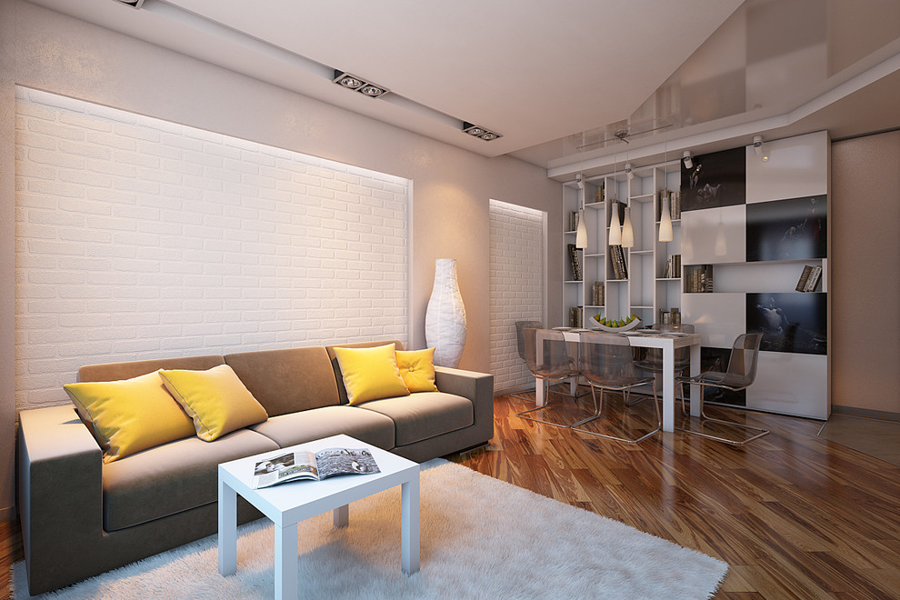 Гостиная совмещенная со столовой