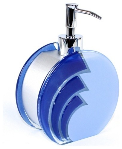 Unique Blue Glass Soap Dispenser