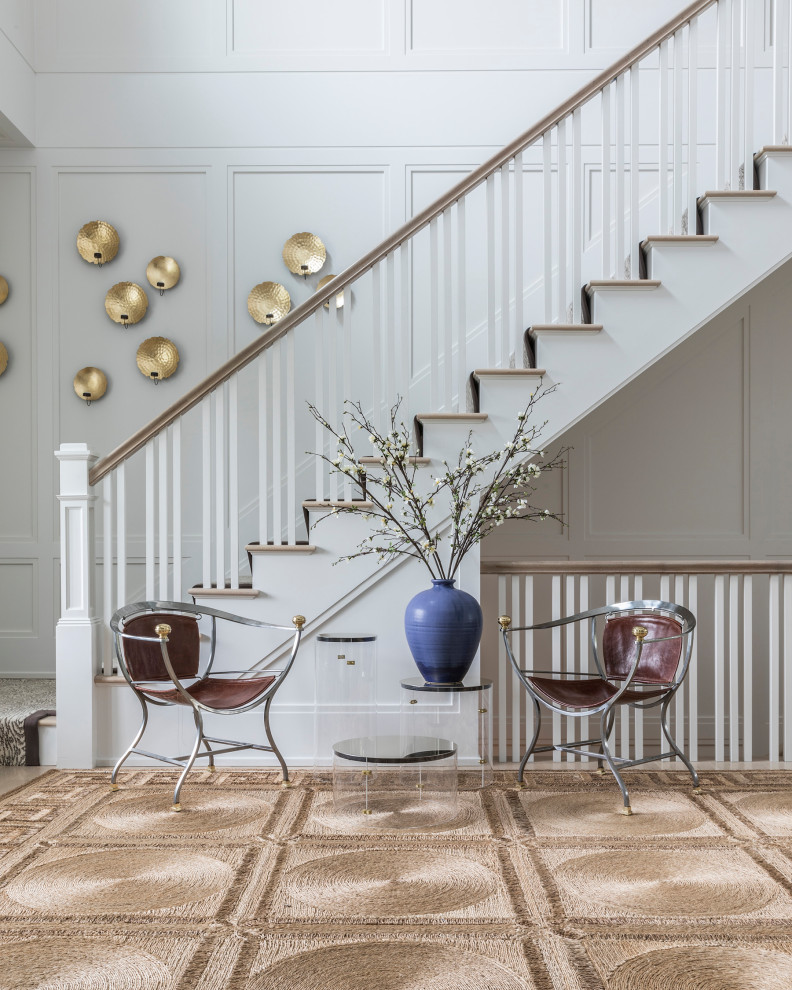 Inspiration for a transitional staircase remodel in New York