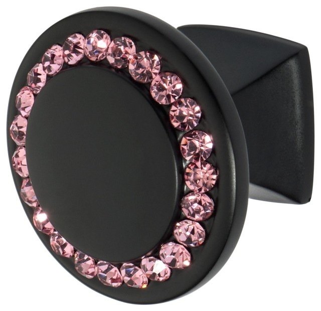 Isabel Knob Black Pink Contemporary Cabinet And Drawer Knobs