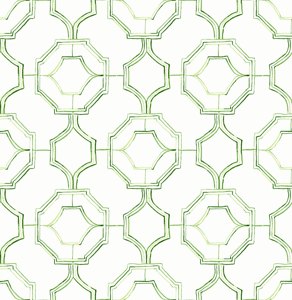 Gallina Green Trellis Wallpaper, Swatch Contemporary Wallpaper by