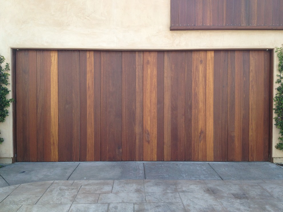 Redwood Garage Door Vertical Planks