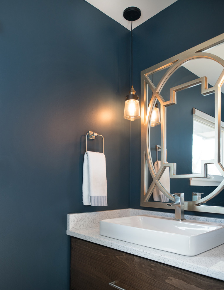Photo of a transitional powder room in Kansas City.