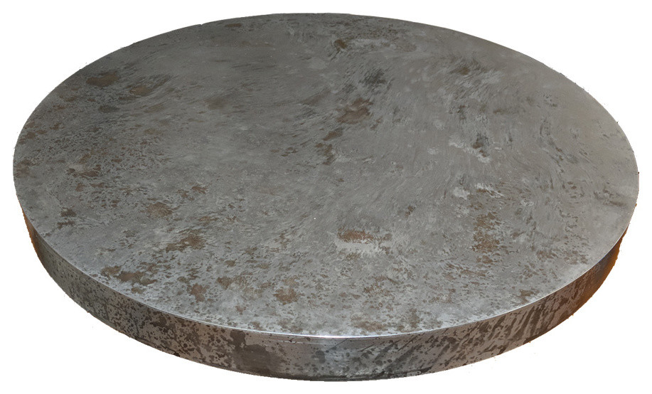 Patina Zinc Table Top, 24" Round Modern Table Tops And Bases by
