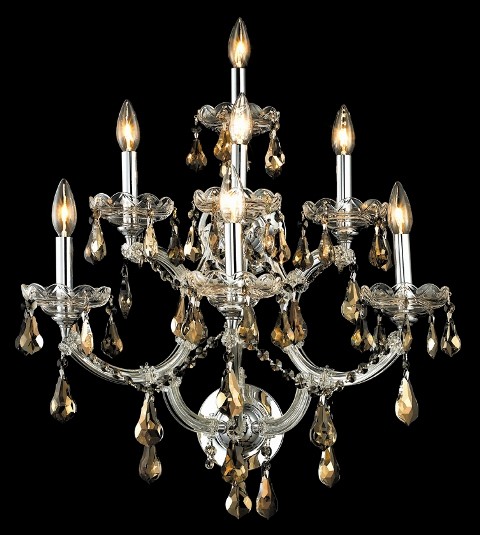 Elegant Lighting 2801W7C-GT/RC Wall Sconces from the Maria theresa Collection