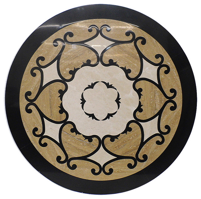 Beautiful Waterjet Marble Medallion Marble Tile Inlay Mediterranean Floor Medallions And 0161