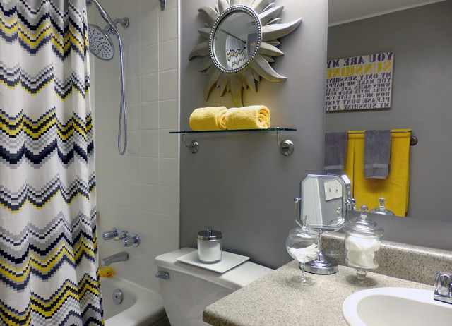 grey and yellow bathroom - contemporary - toronto -dominika