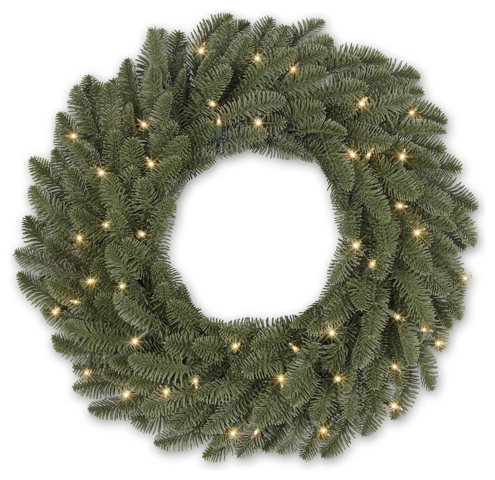 26" Balsam Hill Shasta Fir Artificial Christmas Wreath - Clear