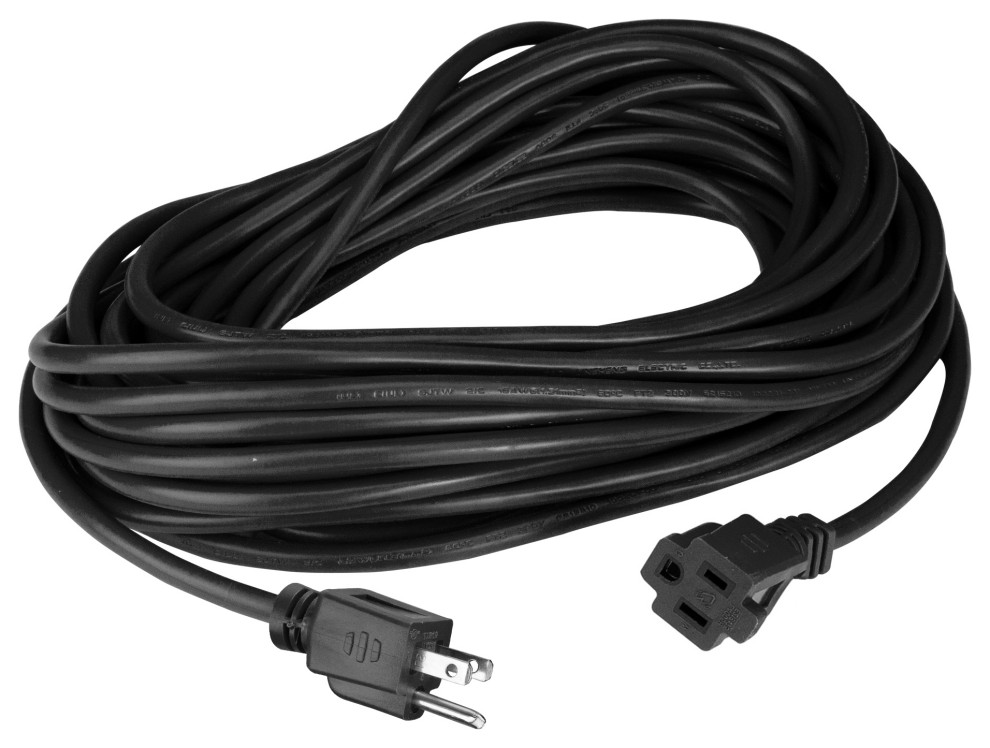 100' Black 3Prong Outdoor Extension Power Cord Lighting Hardware by Northlight Seasonal Houzz