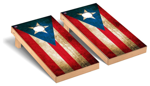 Puerto Rico Flag Vintage Regulation Cornhole Game Set