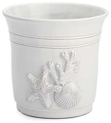 Coastal White Ceramic Kitchen Utensil Holder Cachepot Arte Italica Coastal White Ceramic Kitchen Utensil Holder Cachepot Arte Italica Seashell Beach Style Holders And Racks By My Sy Home