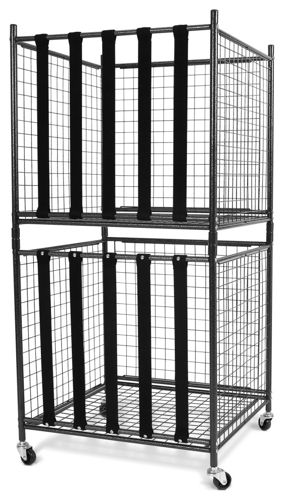 80 lbs. Weight Capacity Stackable Rolling Sports Ball Storage Cart with