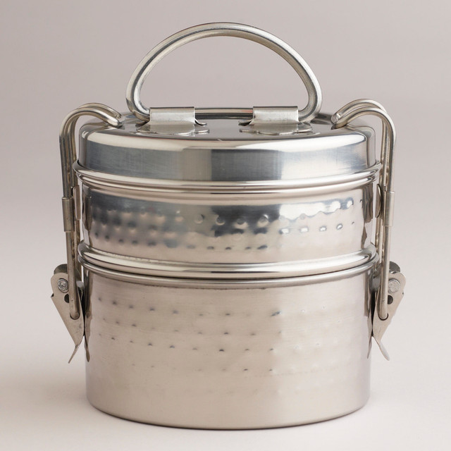 Hammered Metal Tiffin Lunch Box