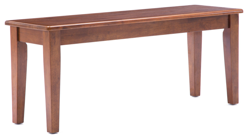 Shaker Dining Bench, Walnut Transitional Dining Benches by