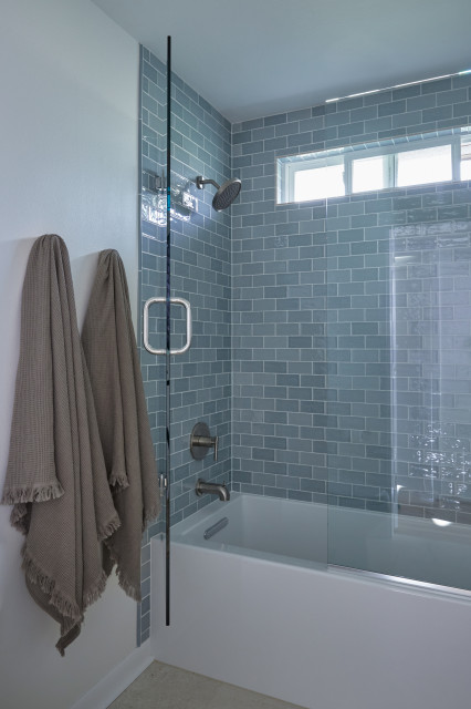 Tranquil Blue Tile Bath coastal-bathroom