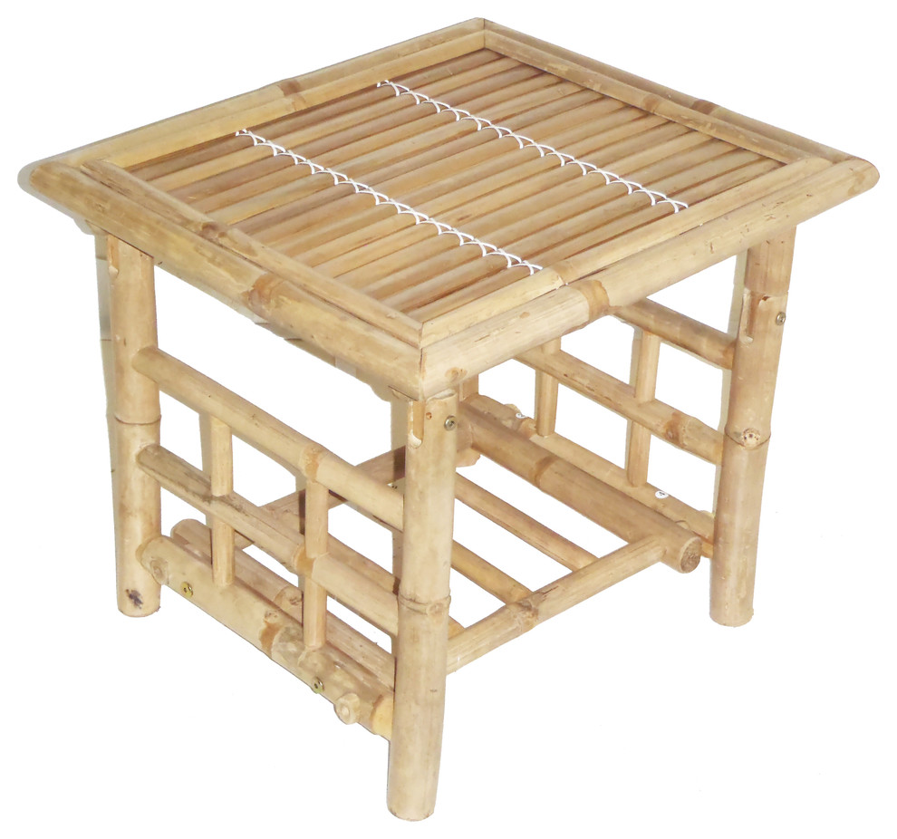 Bamboo End Table, 18"X18"X18" Side Tables And End Tables by