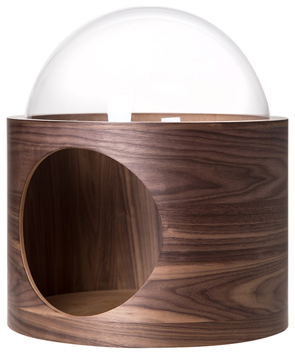 Cenports Spaceship Gamma Wall Mounted Cat Bed Open On The Left Walnut Cat Beds By Makers