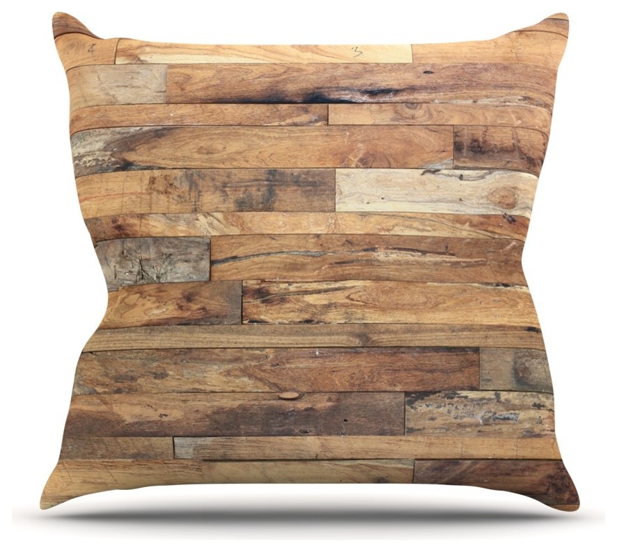 Susan Sanders "Campfire Wood" Rustic Throw Pillow, Outdoor, 26"x26"