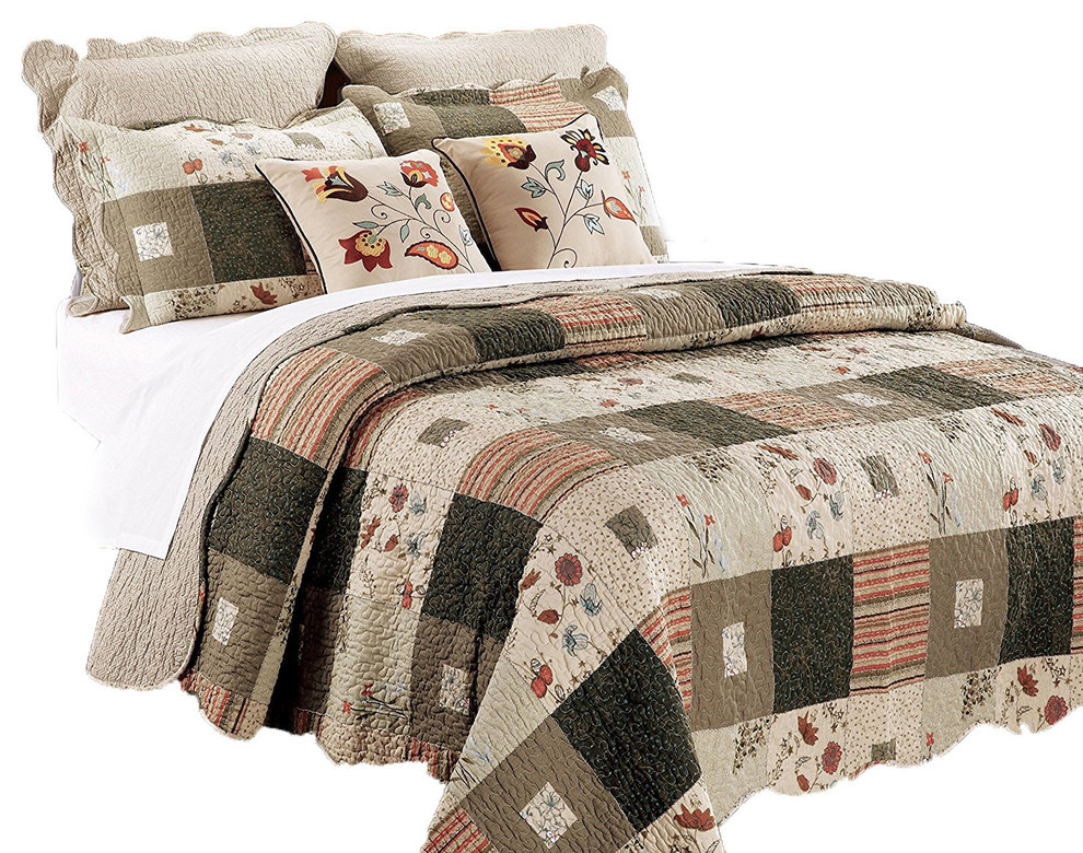 Greenland Sedona Collection Quilt Set, Twin - Contemporary - Quilts And ...