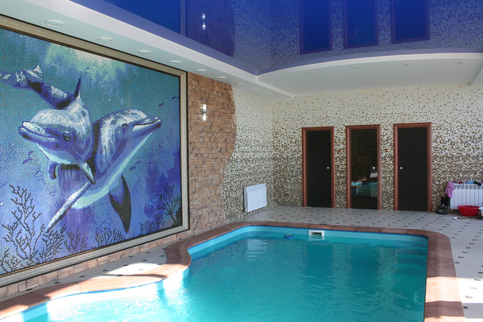 Панно из мозаики "Дельфины"