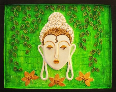 Pearl White Buddha  Original By Swati Jadhav
