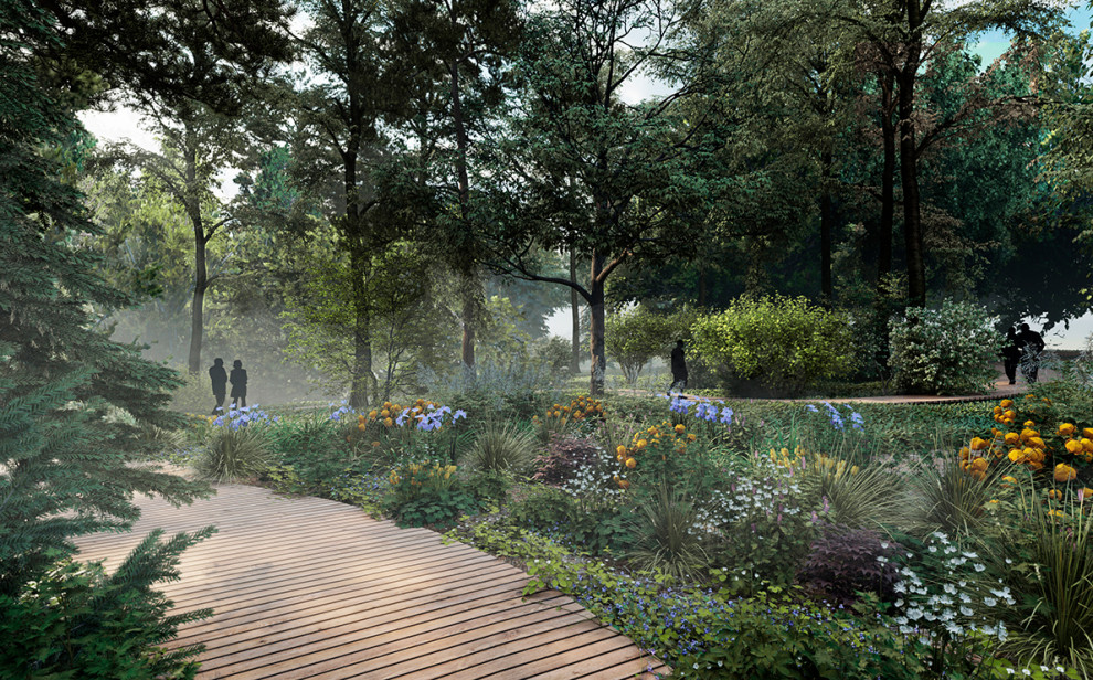 Design ideas for a modern garden in Moscow.