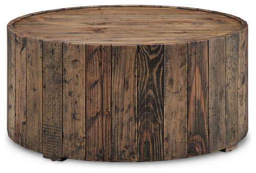 Dakota Round Cocktail Table, Rustic Pine