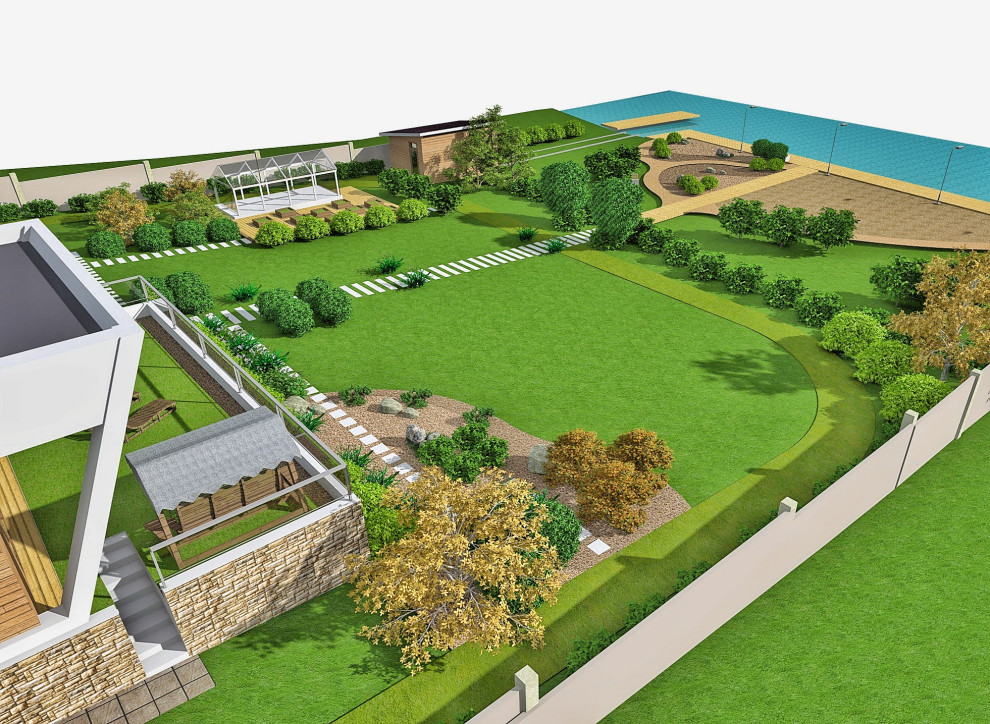 Ландшафтный дизайн проект участка КП Наутилус, Мельничная Падь, Иркутск