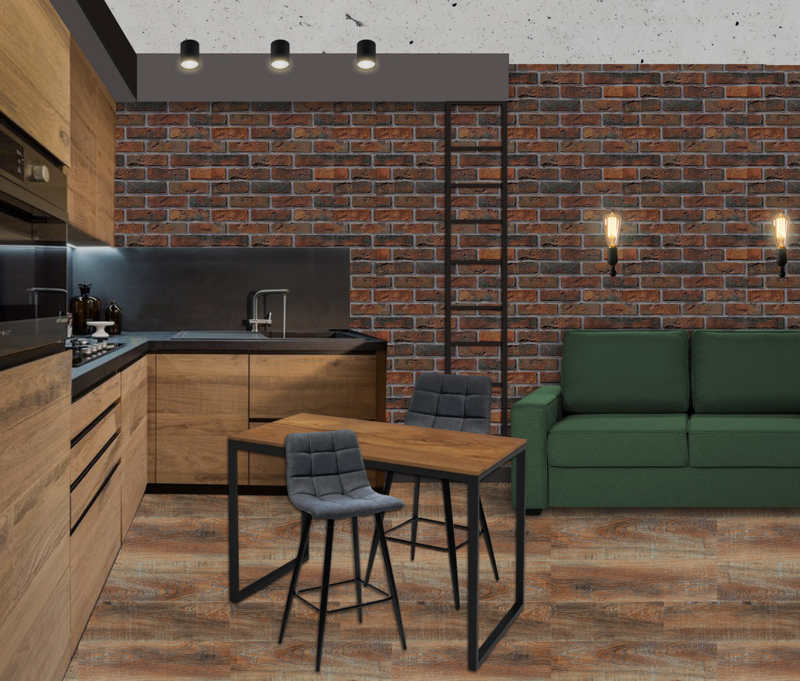 Дизайн-проект квартиры в стиле лофт.