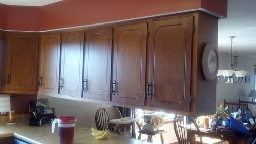 Painting Kitchen Cabinets Veneer painted 1980's veneer kitchen cabs before & after photos Painting Kitchen Cabinets Veneer painted 1980's veneer kitchen cabs before & after photos