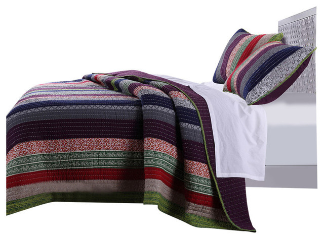 Greenland Marley Multi Colored Quilt Set Contemporary Quilts