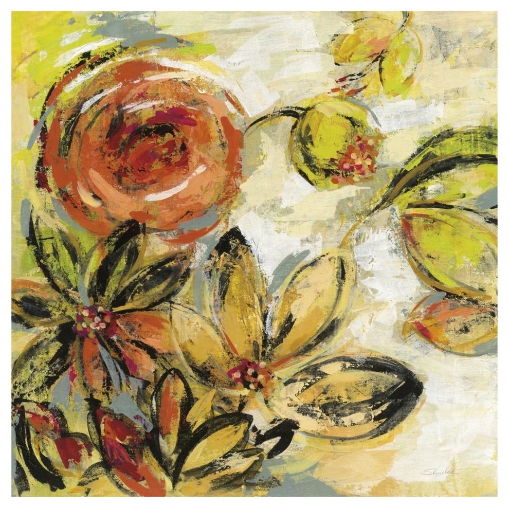 "Floral Joy" Digital Paper Print by Silvia Vassileva, 20"x20", 18"x18