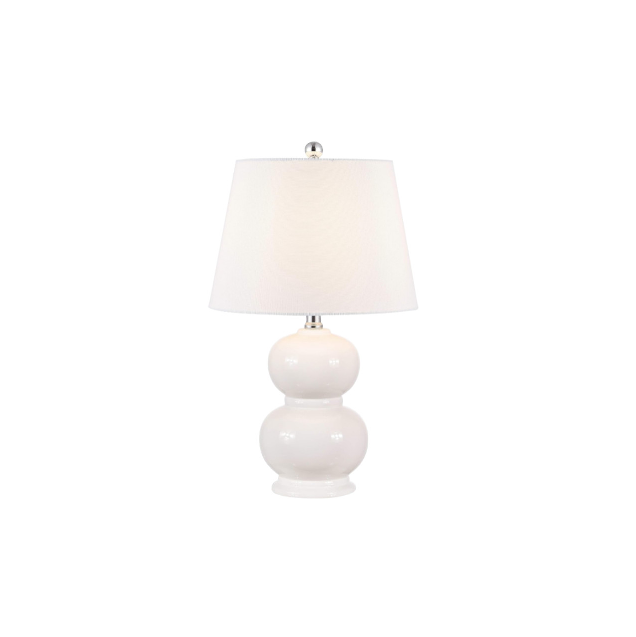 Retailer: Amazon | SAFAVIEH Lighting Collection Everlee Modern Contemporary Ivory Ceramic Double Gourd 22-inch Table Lamp